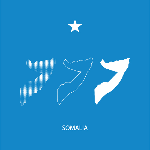 3 versions of somalia map city vector