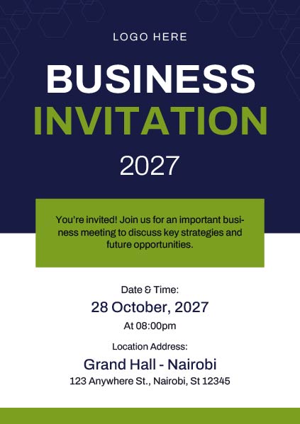 Blue Modern Business Invitation Virtual Invitation 2