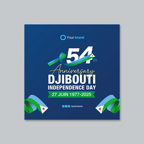 Djibouti Independence Day 54th Anniversary Social Media Post Template