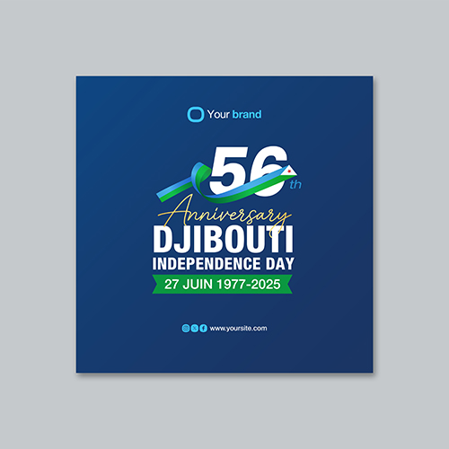 Djibouti Independence Day 56th Anniversary Social Media Post Template