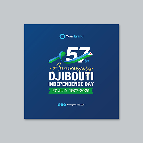 Djibouti Independence Day 57th Anniversary Social Media Post Template