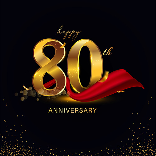 Happy 80th Anniversary Template