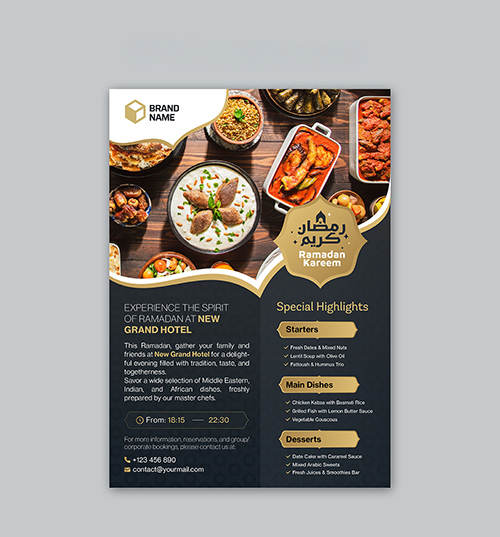 Ramadan Iftar Buffet Flyer Template – Elegant Islamic Event Design