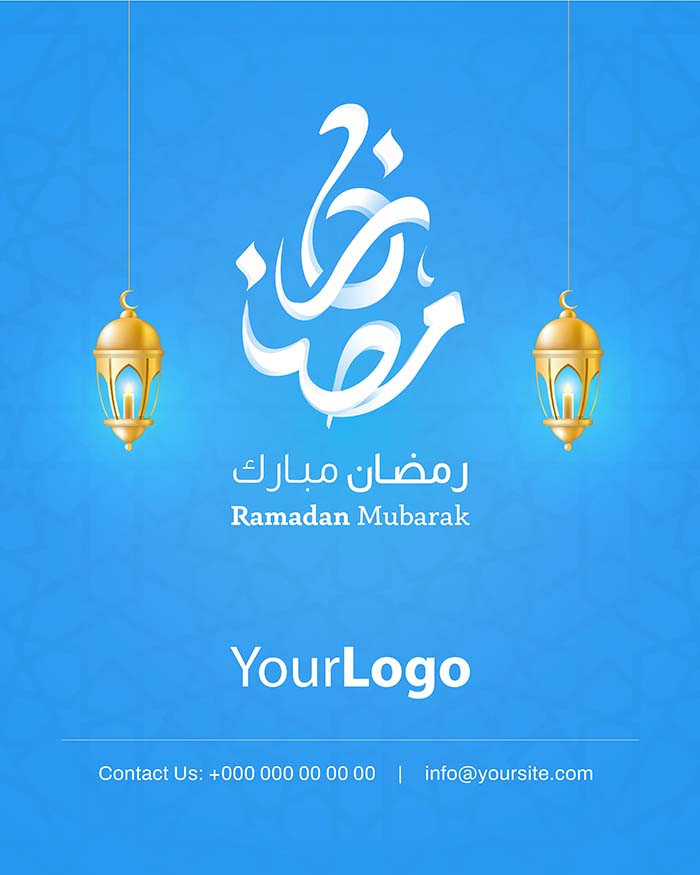 Ramadan Mubarak Calligraphy Social Media Post