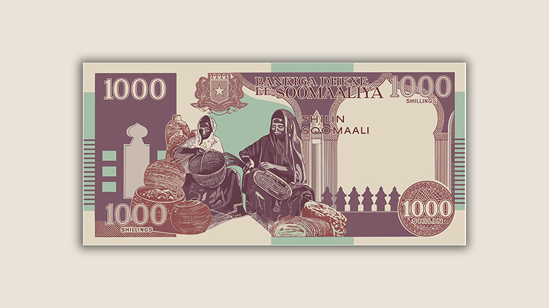 Somali shilling vector illustration Somali money set bundle banknotes paper money 1000 Shilling Somali copy
