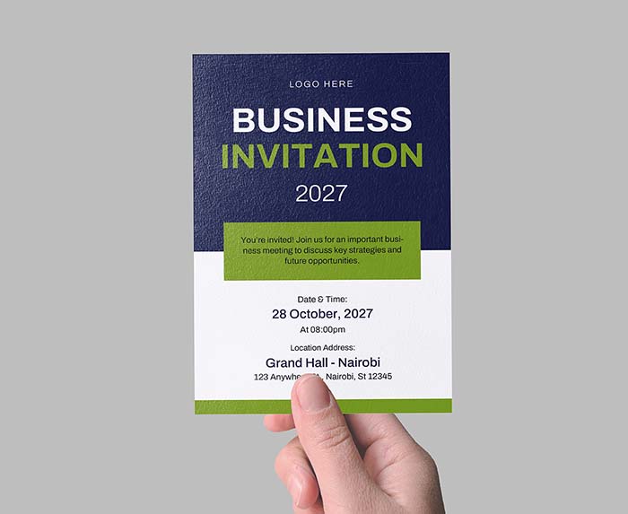 invitation card in hand mockup horizontal copy
